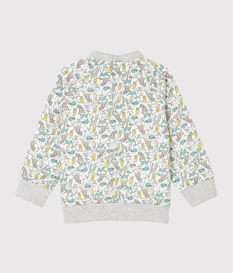 Sweatshirt b&eacute;b&eacute; gar&ccedil;on en molleton blanc MARSHMALLOW/blanc MULTICO