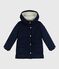 Halflange effen parka voor kinderen blauw SMOKING