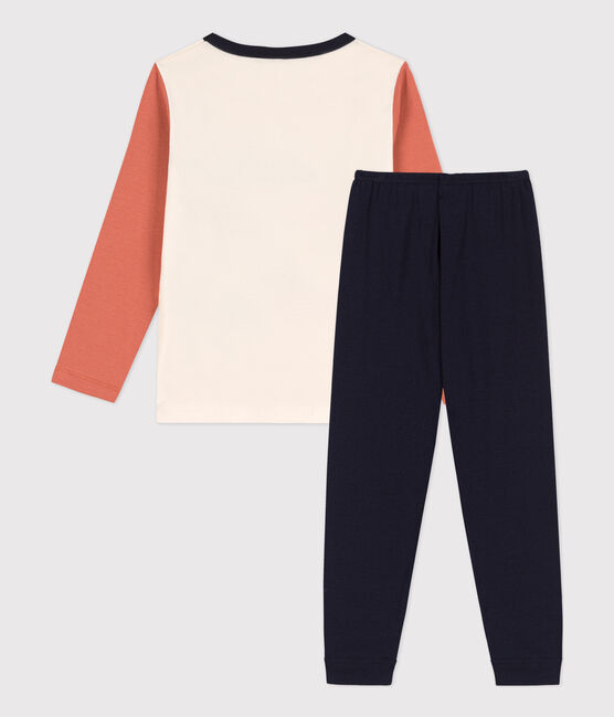 Pyjama enfant fille / garçon en coton bleu SMOKING/blanc MULTICO