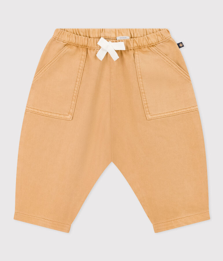 Babybroek in gekleurd denim beige