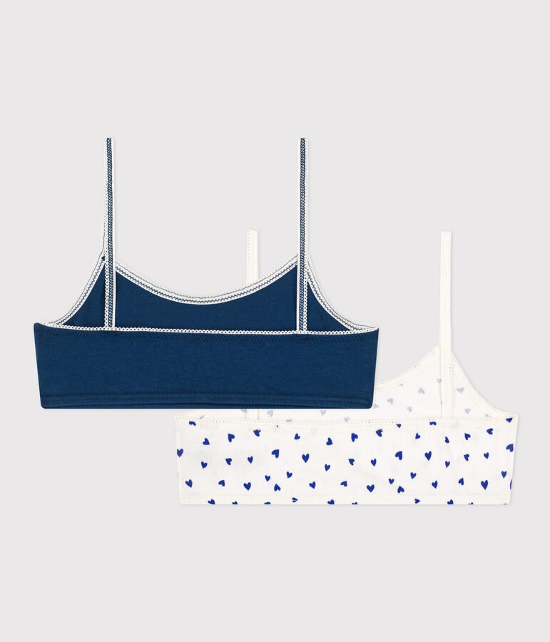 Set van 2 meisjes beha's met hart in katoen en elastaan multicouleur