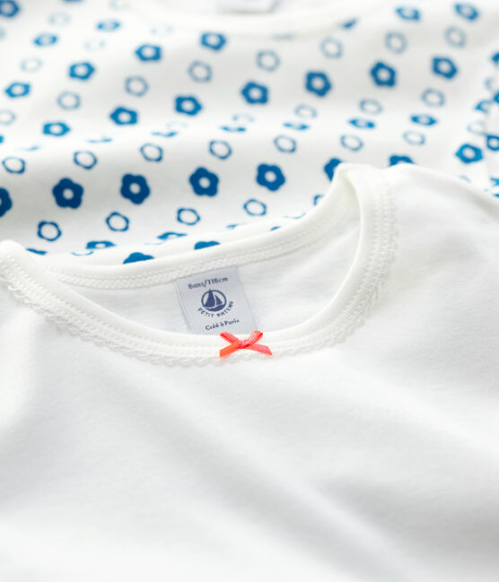 Set van 3 meisjes t-shirts met korte mouwen en grafische bloemenprint van biologisch katoen variante 1