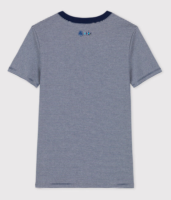 L'ICONIQUE T-shirt Water Family x Petit Bateau blauw MEDIEVAL/wit MARSHMALLOW