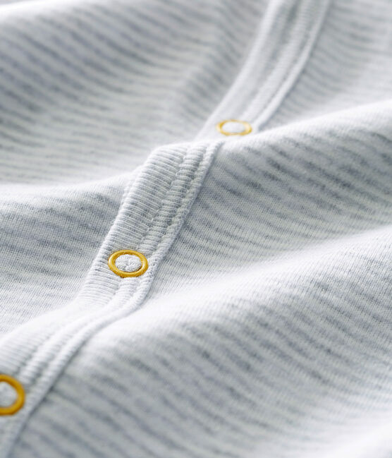 Pyjama zonder voetjes voor babyjongens grijs POUSSIERE/wit MARSHMALLOW