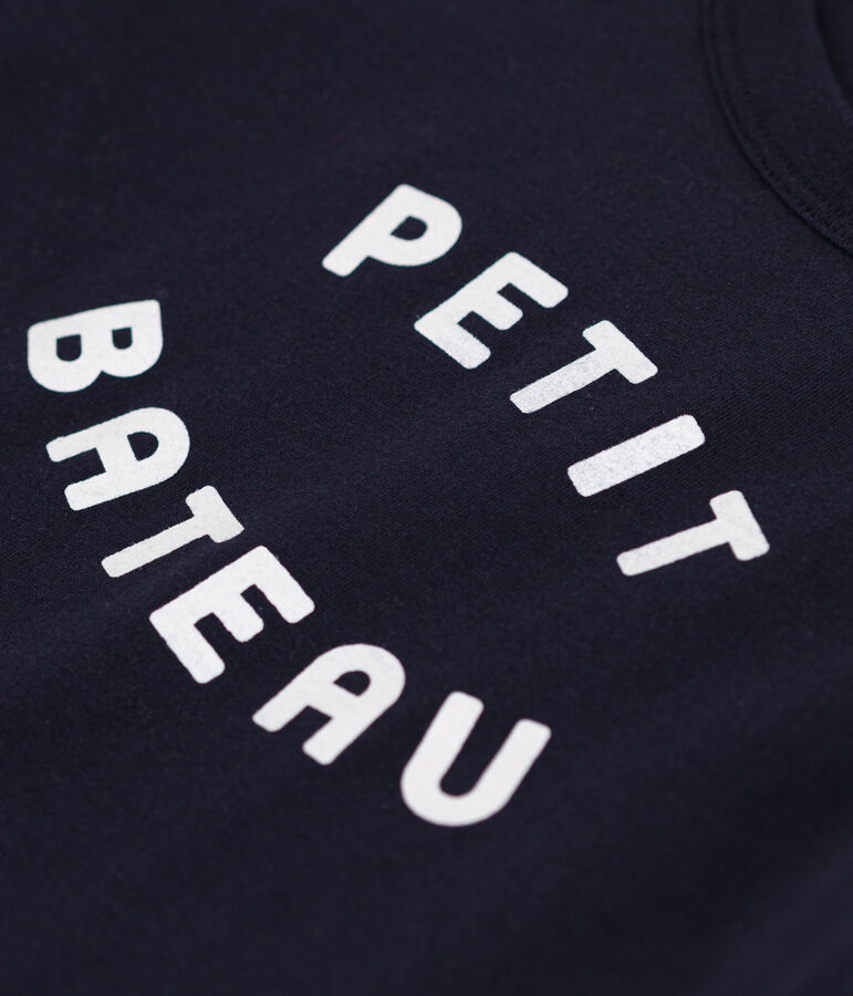 T-shirt van lichte jersey voor jongens blauw/wit