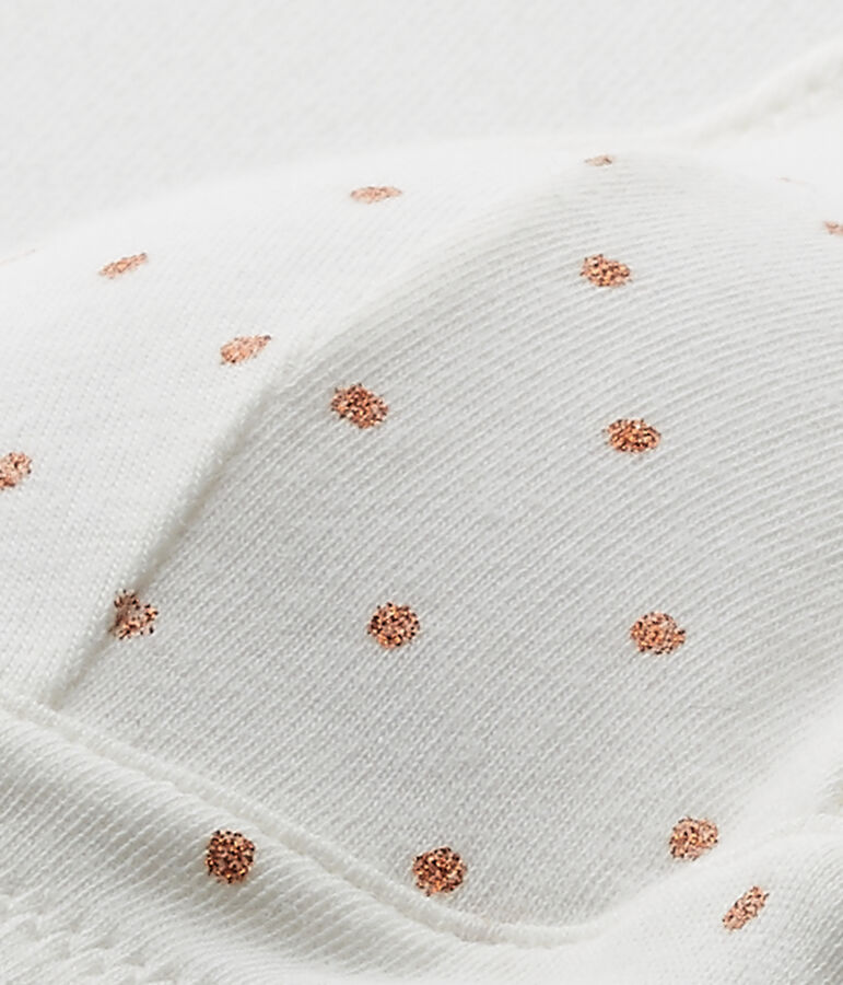 Soutien gorge padd&eacute; fille &agrave; pois blanc/marron