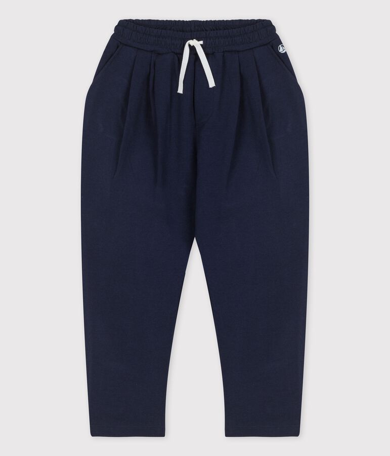 Pantalon confortable en coton enfant gar&ccedil;on bleu