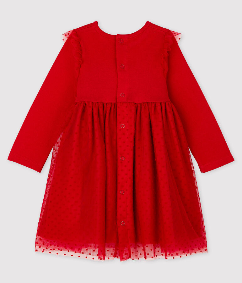 Jurk met lange mouwen babymeisje rood