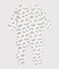Fluwelen babypyjama met zebraprint blauw MILK/ SOIR