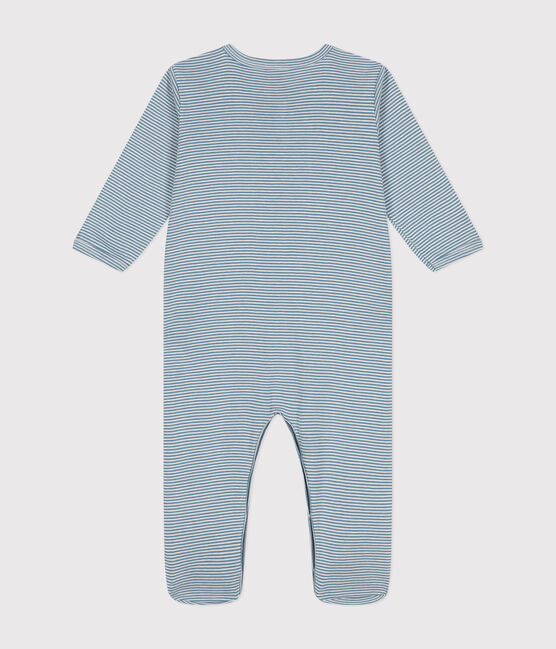 Katoenen babypyjama met print blauw ROVER/wit MARSHMALLOW