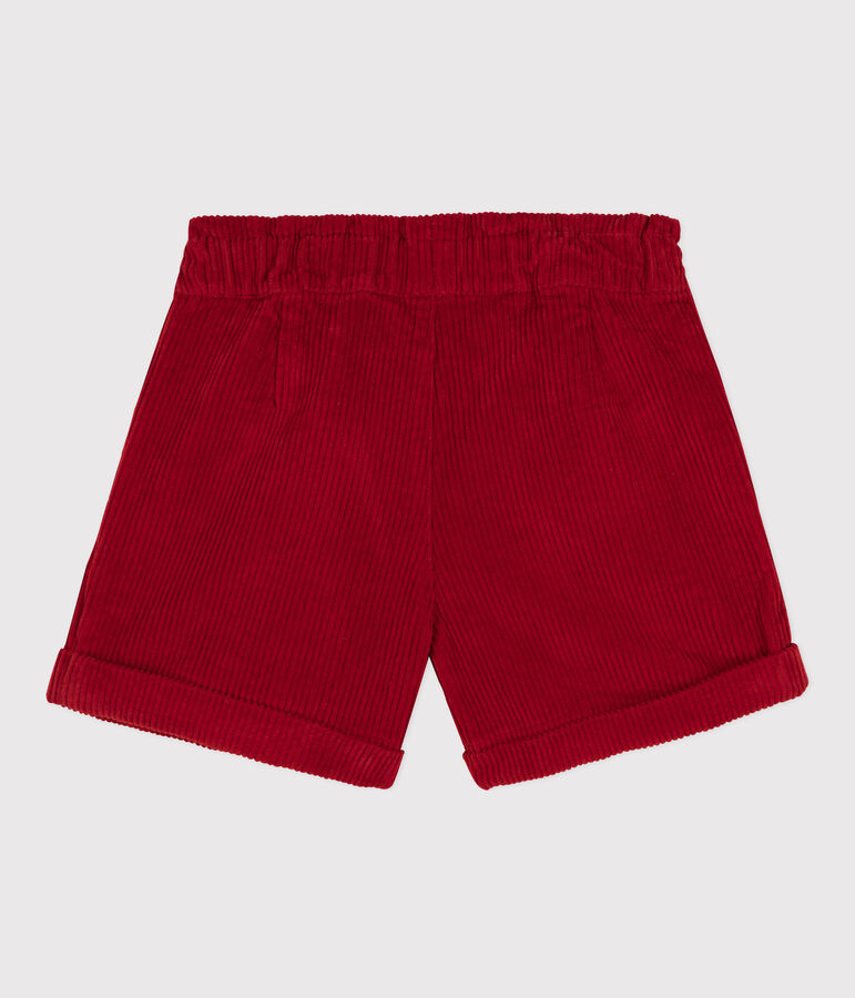 Corduroy meisjesshort rood