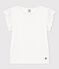T-shirt met korte mouwen in katoen voor meisjes wit MARSHMALLOW