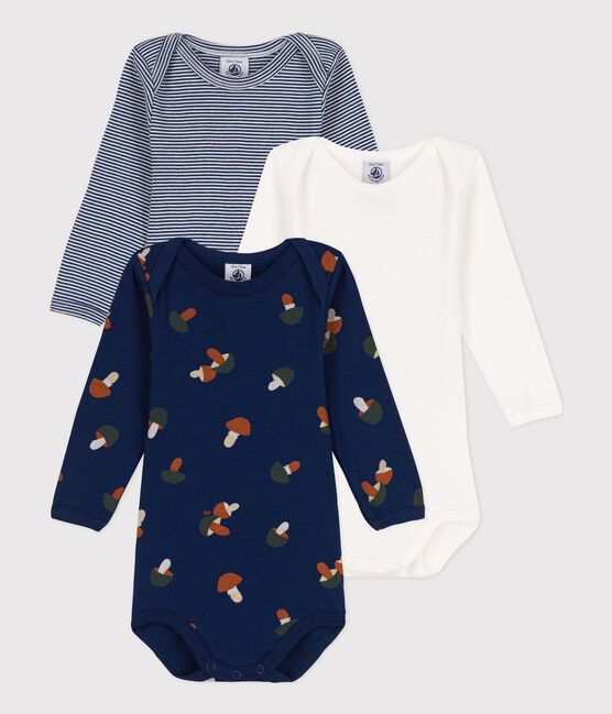 Set van 3 katoenen body's met lange mouwen en champignonprint voor baby's variante 1