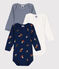 Set van 3 katoenen body's met lange mouwen en champignonprint voor baby's variante 1