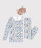 Pyjama als verkleding met masker voor meisje/jongen wit MARSHMALLOW/wit MULTICO