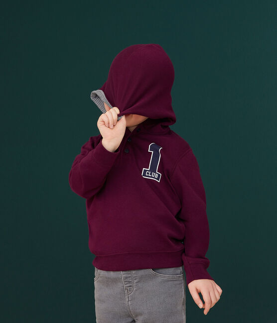 Tee-shirt à capuche enfant garçon violet CEPAGE