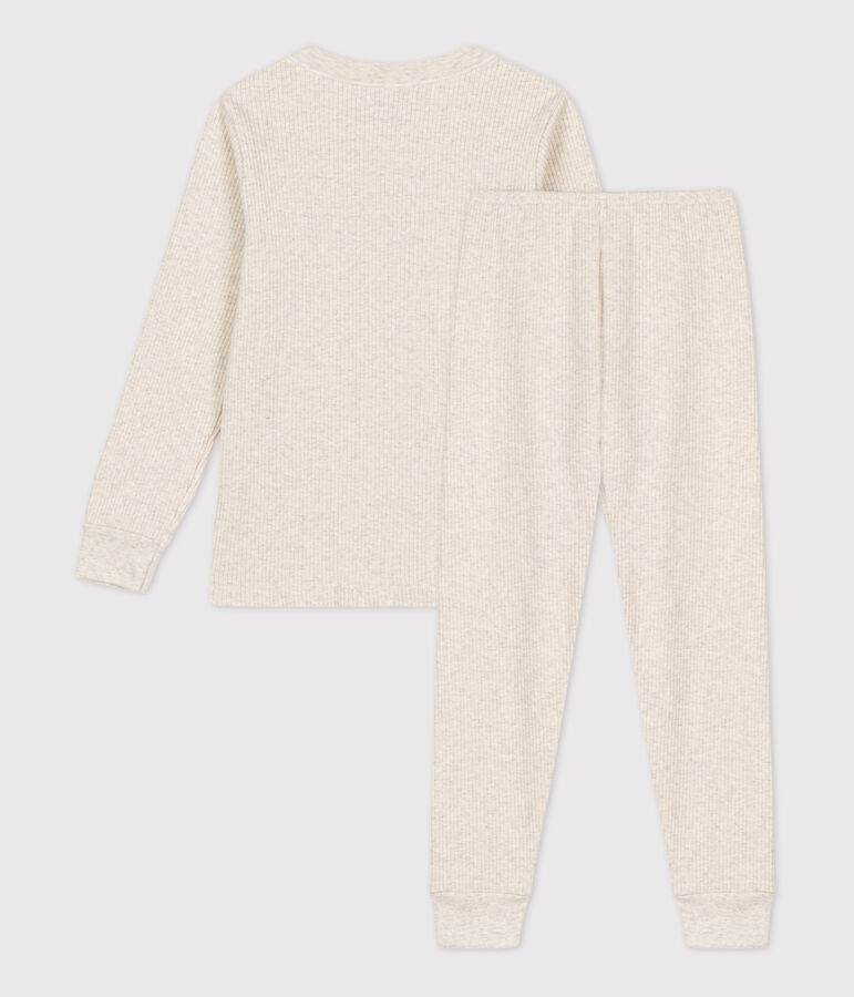 Katoenen pyjama voor kleine meisjes en jongens beige