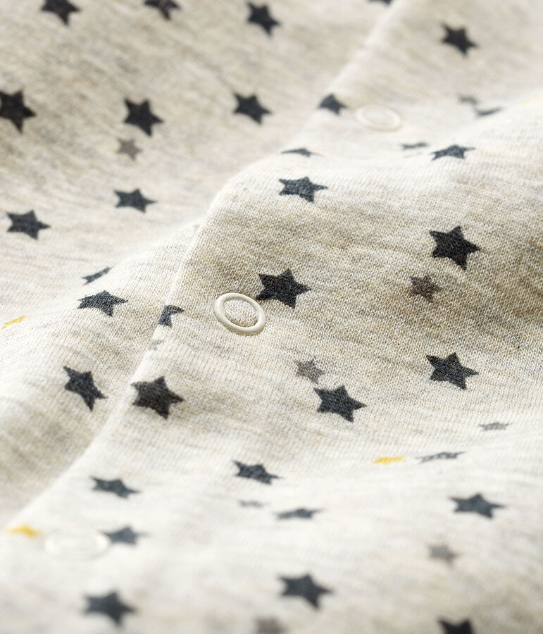 Combinaison longue b&eacute;b&eacute; en laine et coton beige/multicouleur