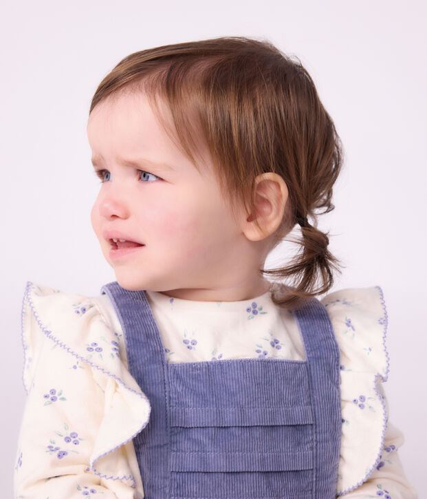 Robe b&eacute;b&eacute; sans manches en velours c&ocirc;tel&eacute; uni violet