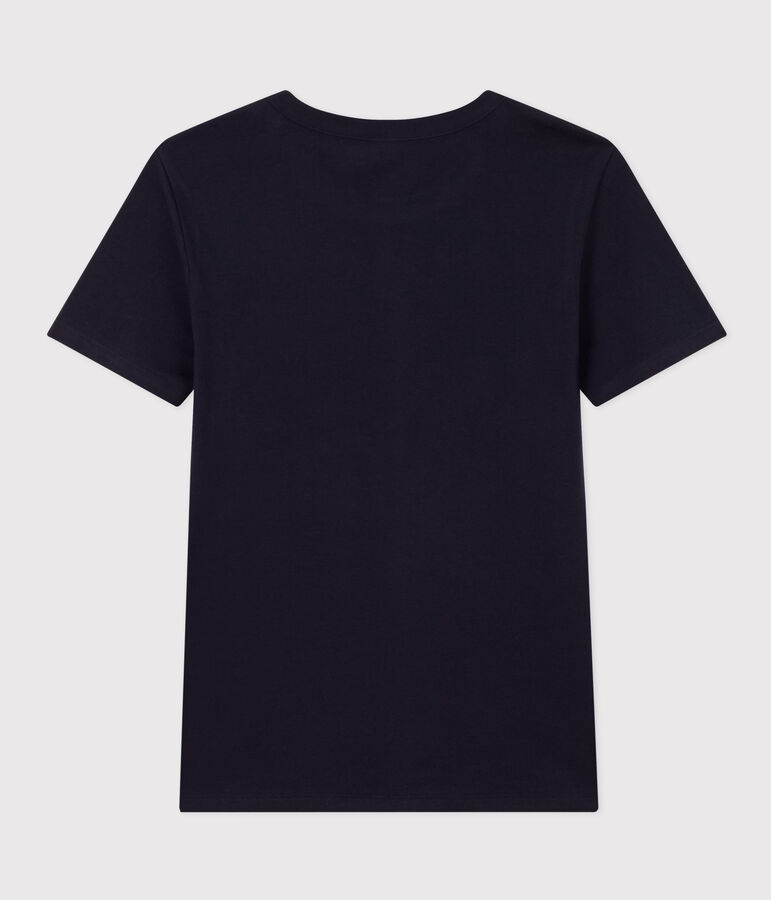 L'Iconique, T-shirt met korte mouw van effen ribstof voor dames blauw