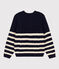 Pull irlandais à rayures en coton Femme bleu SMOKING/ AVALANCHE