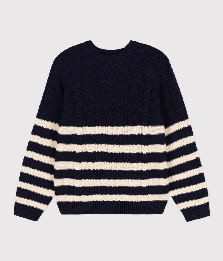 Ierse katoenen trui met strepen voor dames blauw SMOKING/ AVALANCHE