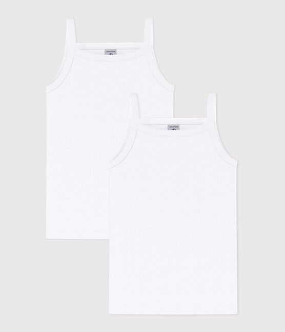 Lot de 2 chemises à bretelles blanches petite fille variante 1