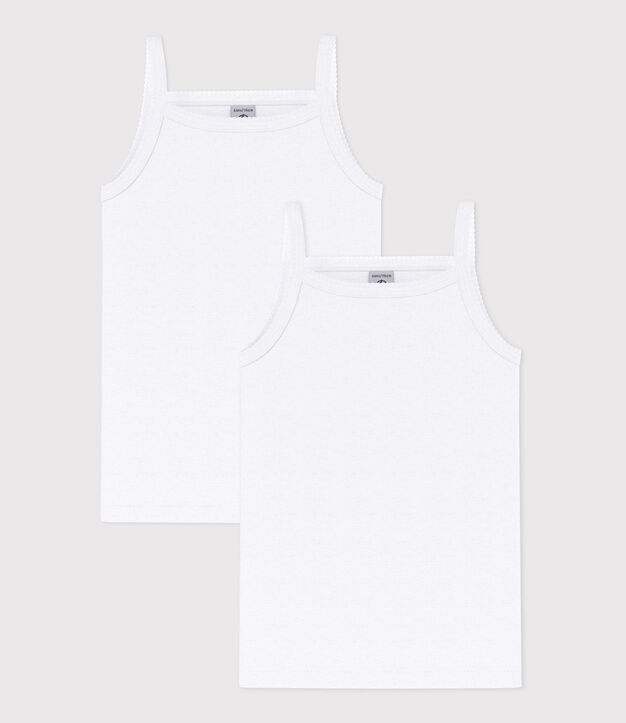 Lot de chemises &agrave; bretelles enfant en coton uni multicouleur