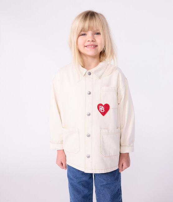 Veste en jean enfant uni écru MILK