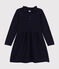 Robe manches longues en tricot enfant fille bleu SMOKING