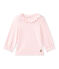 Tee-shirt bébé fille rayé blanc MARSHMALLOW/rose PETAL