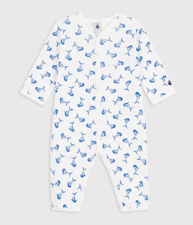 Dors bien sans pied en coton blanc/bleu/multicouleur