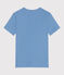 L'Iconique, effen katoenen T-shirt met kartelrandje voor dames blauw ALASKA