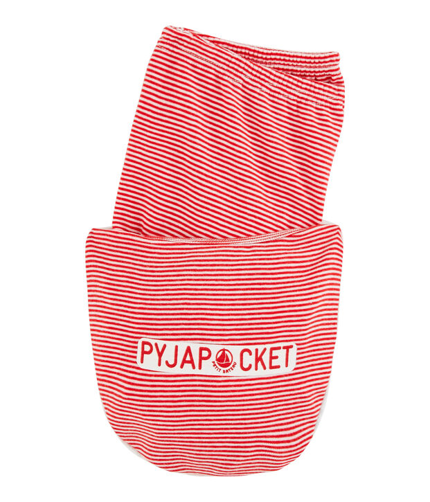 Korte pyjama van gebreide stof voor jongentjes wit/multicouleur