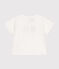 T-shirt met korte mouw van dunne jersey voor baby's wit MARSHMALLOW