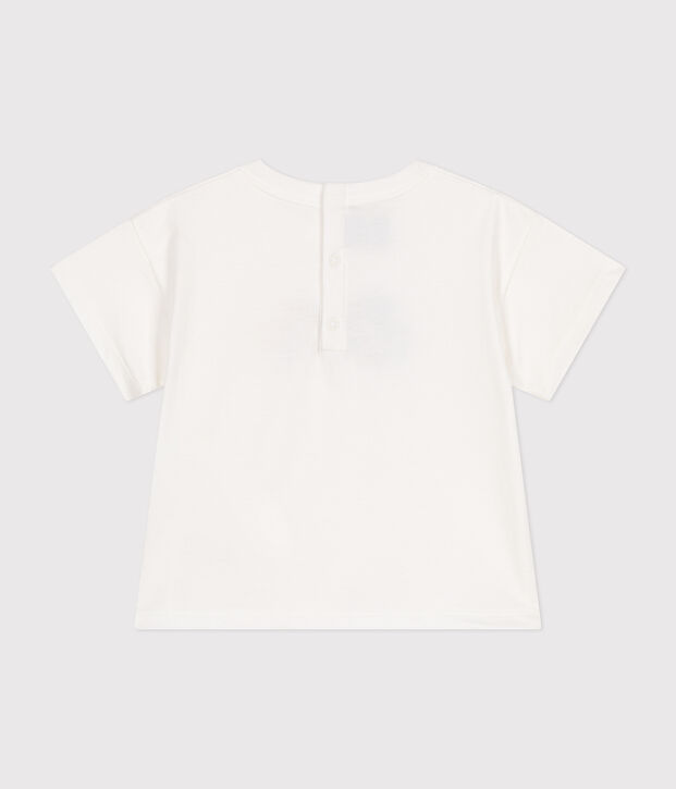 Tee-shirt manches courtes en jersey fin b&eacute;b&eacute; blanc