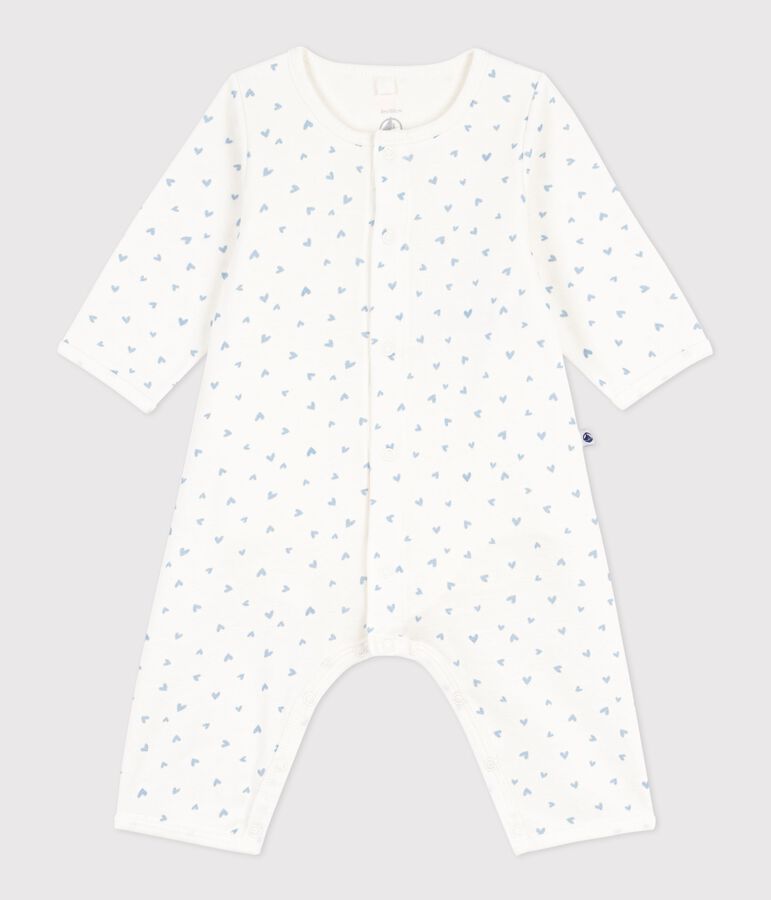 Bodyjama b&eacute;b&eacute; sans pieds en coton imprim&eacute; petit c&oelig;urs bleu MARSHMALLOW/ FLO