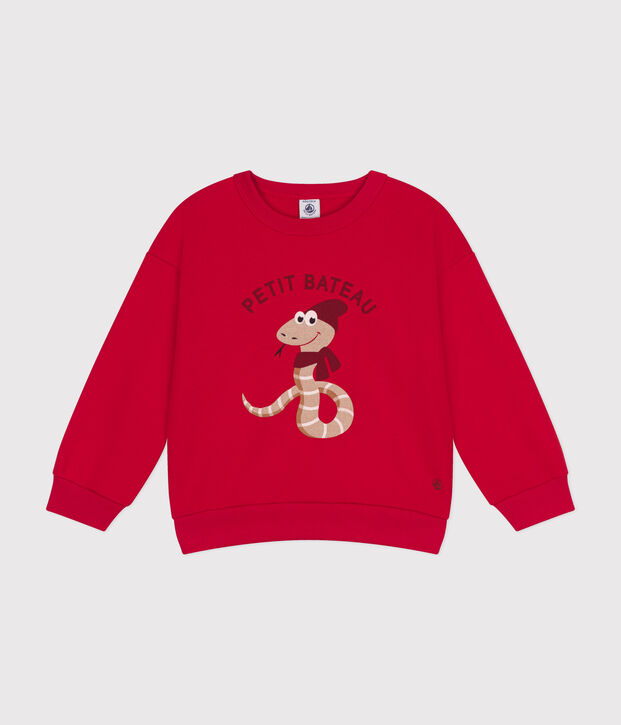 Sweatshirt in fleece voor jongens rood