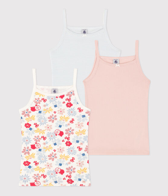 Lot de 3 chemises à bretelles fleur en coton enfant variante 1