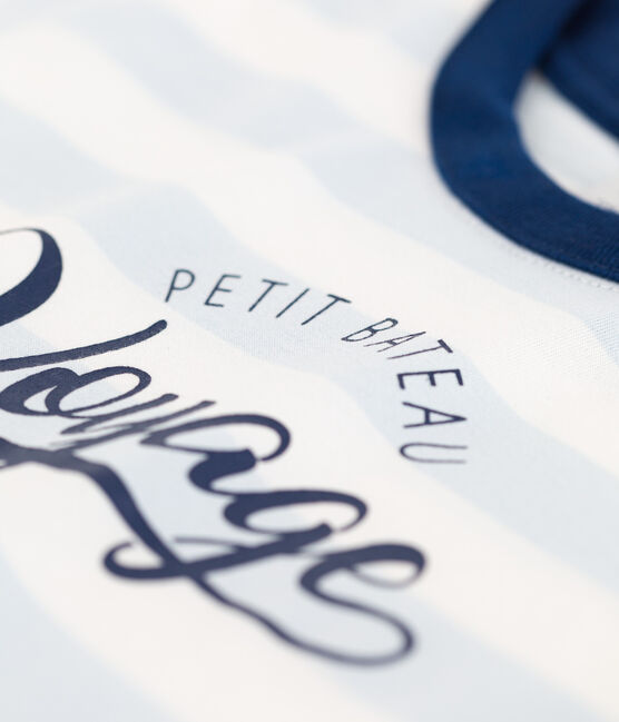 T-shirt met korte mouwen in katoen voor jongens PLEINAIR/ MARSHMALLOW