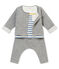 3-delige set in jacquardgebreide tubic voor babyjongens grijs SUBWAY/wit MULTICO