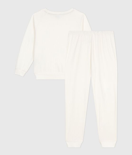 Pyjama femme en coton éponge uni écru MILK