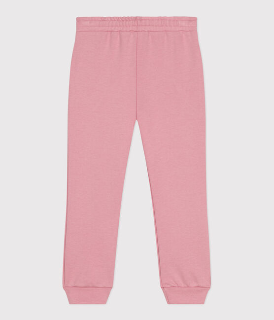 Effen katoenen joggingbroek voor kinderen roze CHARME
