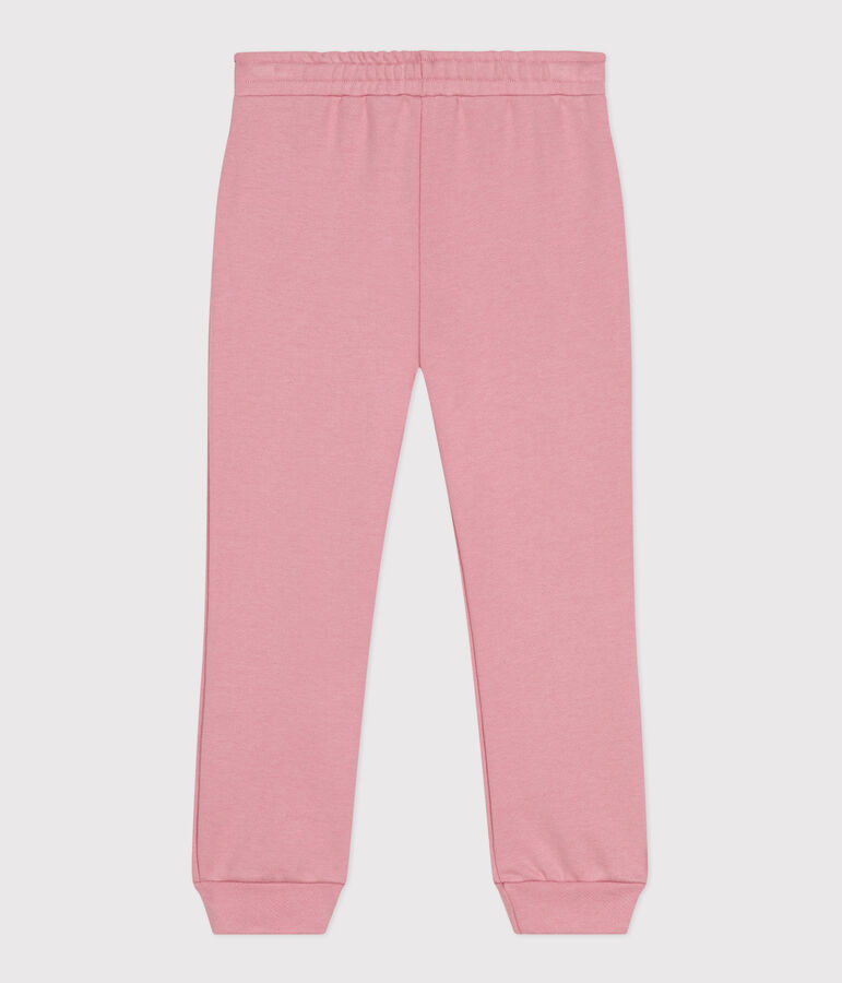 Pantalon de jogging enfant en coton uni rose