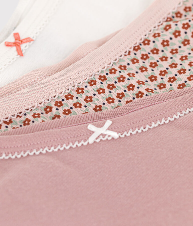 Set van 3 meisjesslips met bloemetje in katoen variante 1