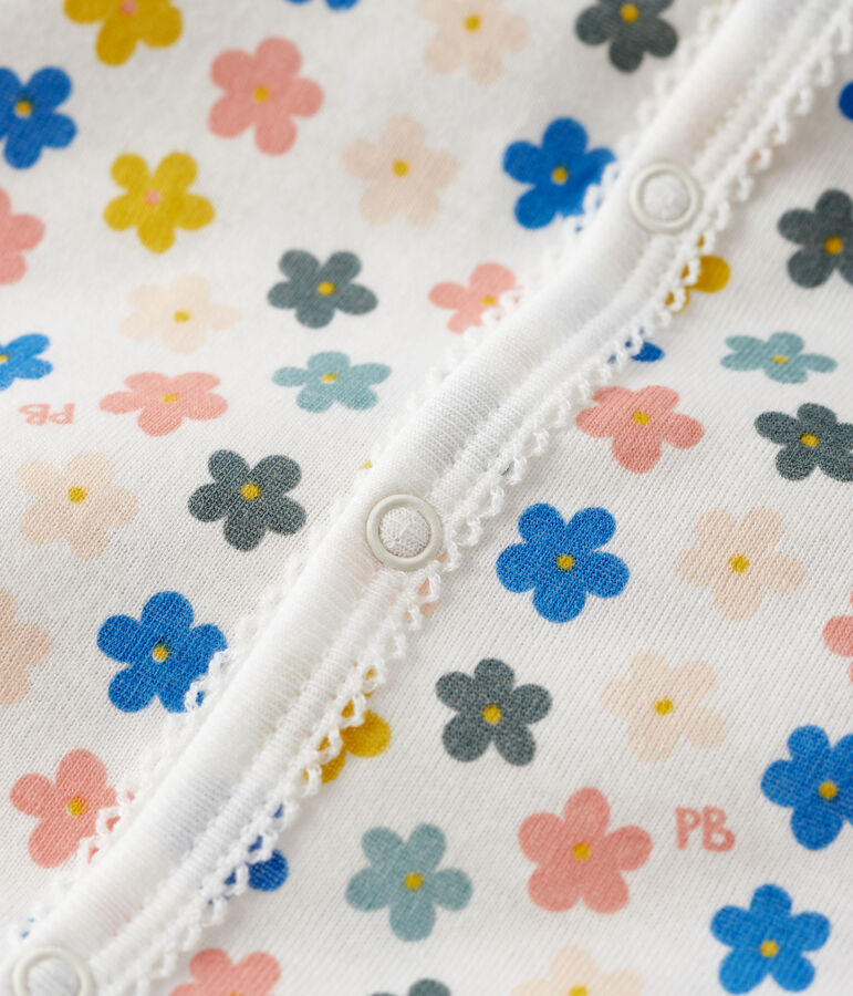 Fluorescerend kort babypakje voor katoen wit/multicouleur