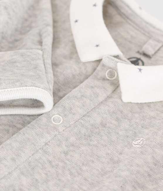 Pyjama bébé  en velours gris BELUGA CHINE