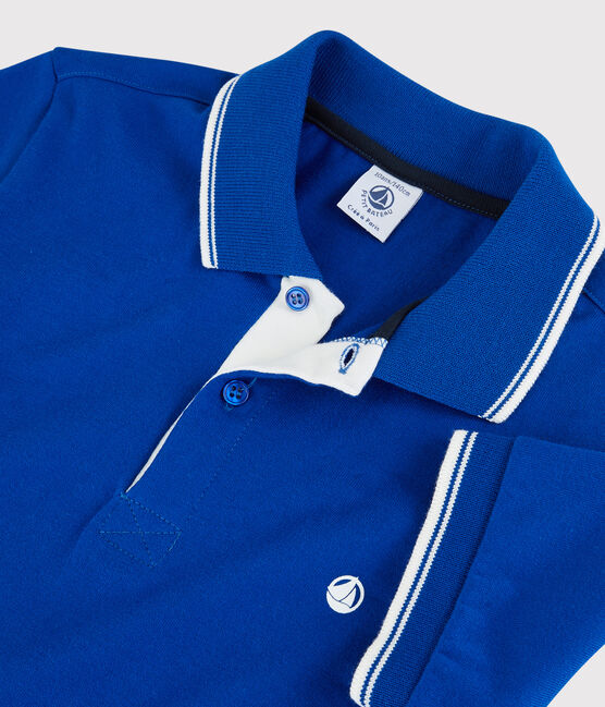 Polo manches courtes enfant garçon bleu SURF