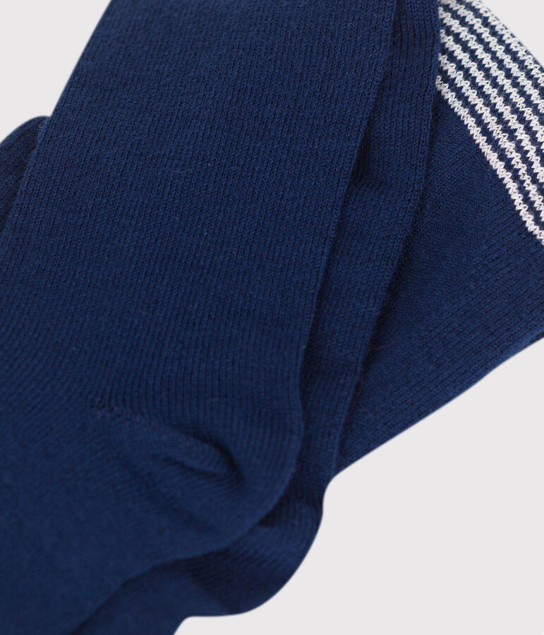 Collant uni en jersey de coton uni b&eacute;b&eacute; bleu