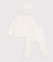 Ensemble long 3 pi&egrave;ces b&eacute;b&eacute; en coton ajour&eacute; et son bonnet &eacute;cru